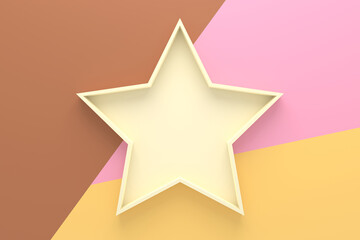 Wall Mural - abstract background of star shape tray. 3d rendering.