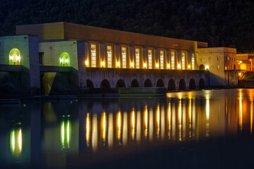 Wall Mural - danube power plant of jochenstein between austria and germany