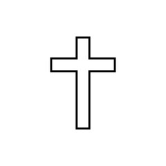 christian cross icon vector symbol of religion isolated illustration white background