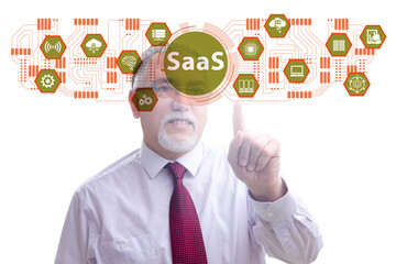 software as a service - saas concept with businessman