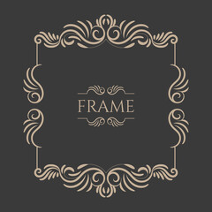 Poster - vintage flourishes ornament swirls lines frame template vector illustration