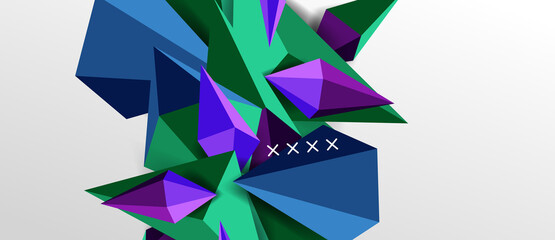 3d low poly abstract shape background vector illustration