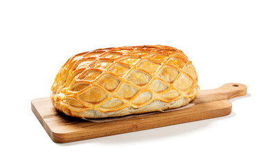 Beef Wellington - beef tenderloin festive dish.English cuisine. isolated on white background.