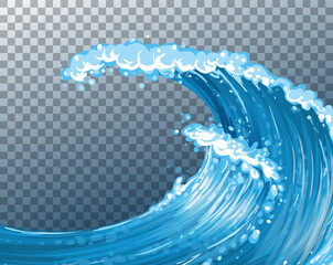 Wall Mural - sea giant waves transparent background