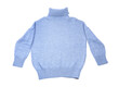 © New Africa - Blue turtleneck sweater isolated on white, top view