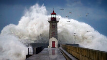 Lighthouse Under Storm