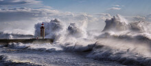 Porto Lighthouse During An Atlantic Storm