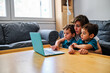 © alvaro - a mother using a computer to teach their children at home