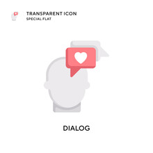 Dialog Vector Icon. Flat Style Illustration. EPS 10 Vector.