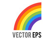 Vector half of a full rainbow emoji icon, showing six bands of color red, orange, yellow, green, blue, violet