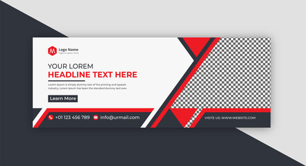 Creative Red And Black Modern Corporate Social Media Banner or Cover Photo Design