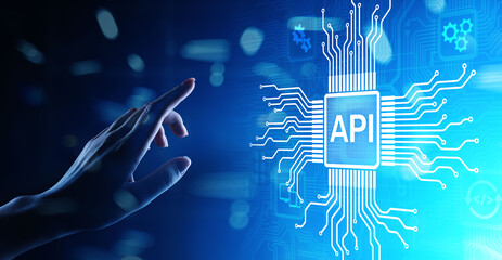Wall Mural - API - Application Programming Interface, software development tool, information technology and business concept.