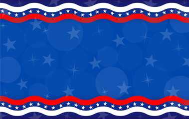 Wall Mural - USA flag abstract holiday background frame wallpaper with copy space for text.