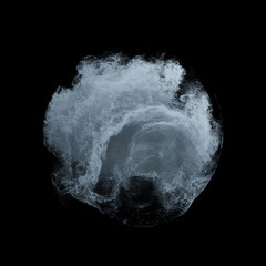 Wall Mural - abstract particles swirling and flowing on black background. great for overlay or logos. 3d render w