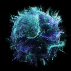 Wall Mural - abstract explosion of colors, particle flowing in a sphere. energy moving through space and time. ma