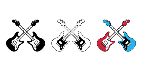 Wall Mural - guitar vector icon electric bass ukulele logo symbol music graphic cartoon character illustration doodle design