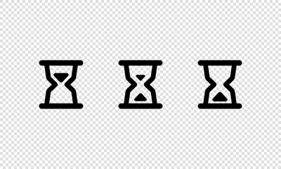 Poster - Hourglasses icon set. Sand time. Vector on isolated transparent background. EPS 10