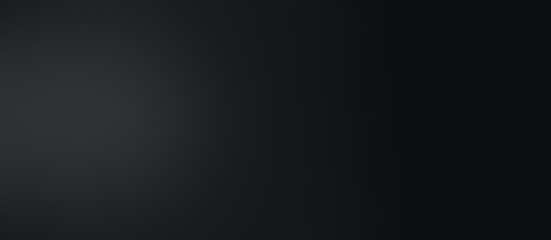 Smooth Black abstract background. Blurry wide black color  gradient  for display your products.