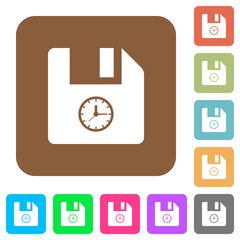 Sticker - File time rounded square flat icons