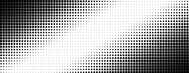 Vertical gradient of black and white squares. Halftone texture. Vector illustration Monochrome dots background.