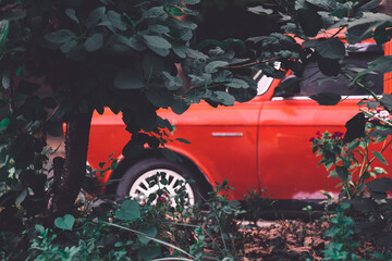 evocative imagine of old Russian car parked in the street