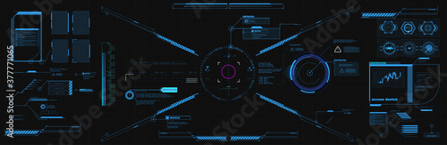 Cuadros en Lienzo Modern illustration for game background design Futuristic HUD, GUI interface screen design