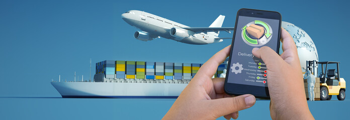 Wall Mural - transport logistic app