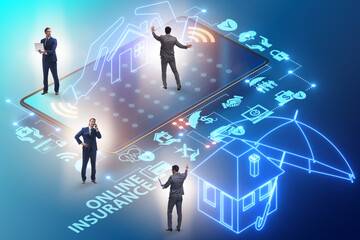 Wall Mural - Concept of buying insurance online over internet