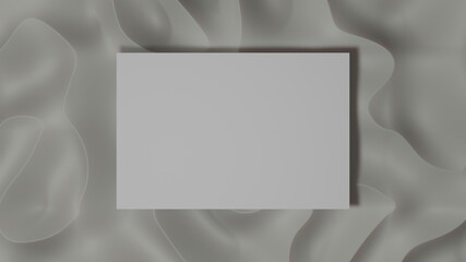 Wave Abstract background with a box over it. 3D Illustration.