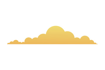 Sticker - Isolated orange cloud shape vector design