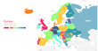 © Tuna salmon - Colorful detailed vector map of the European country.