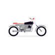 © sabelskaya - Racing sportive motorcycle cartoon icon, flat vector illustration isolated.