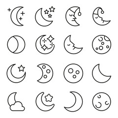 Poster - Icon set of moon.