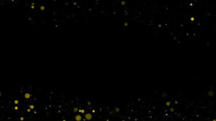 Wall Mural - Beautiful glittering golden particle dust background. Golden particle dust frame for luxury event theme.