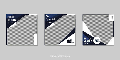 Wall Mural - Editable Sosial media template sale background ,sale banner for web, poster design template, vector illustration eps.10