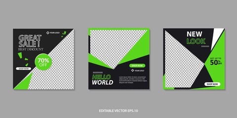 Wall Mural - Editable Sosial media template sale background ,sale banner for web, poster design template, vector illustration eps.10