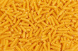 Uncooked fusilli pasta background. Close up of raw fusilli pasta