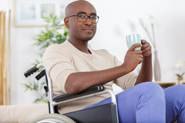 smiling disabled guy during breakfast