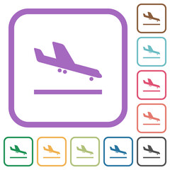 Wall Mural - Airplane landing simple icons