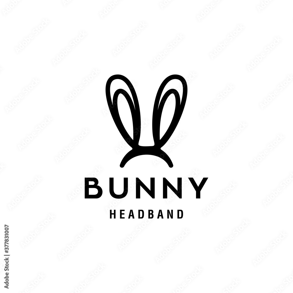 Bunny rabbit ears headband head wear vector icon logo. Easter rabbit ...