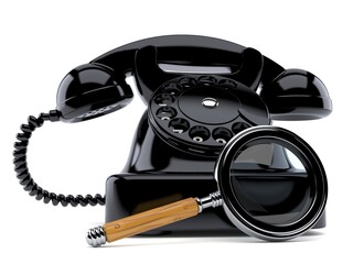 Sticker - Telephone with magnifying glass