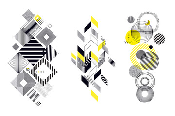 Wall Mural - set of modern abstract elements for graphic and web design. vector illustration concepts for social 