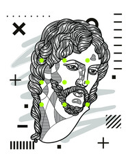 Modern geometric style with dots. The Risen Christ 