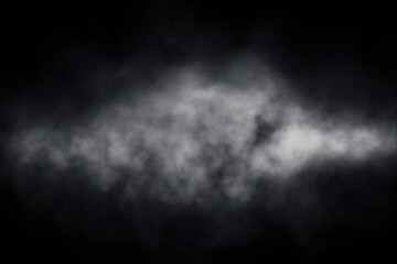 Wall Mural - Abstract image of white spot lighting and smoke fog in black background.