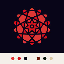 Abstract Geometric Mandala Shape Logo Babalom Star Tattoo