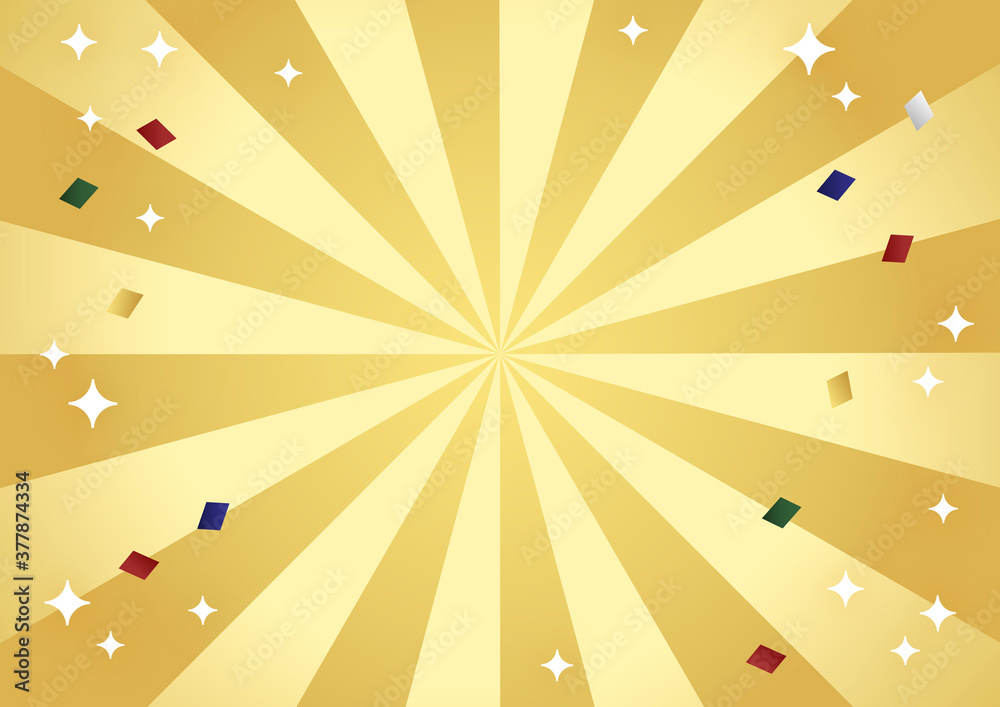 豪華な金色の後光がさした派手な背景 集中線 ランキングやセール Wall Mural 彩花 岩井