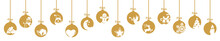 Collection Of Hanging Baubles With Christmas Icons