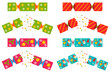 Christmas cracker vector set isolated on a white background.