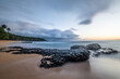 Cloudy sunset on the Praia (beach) Jale on the St. Thomas island