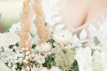 Wall Mural - Details of the groom and bride on the day of their wedding